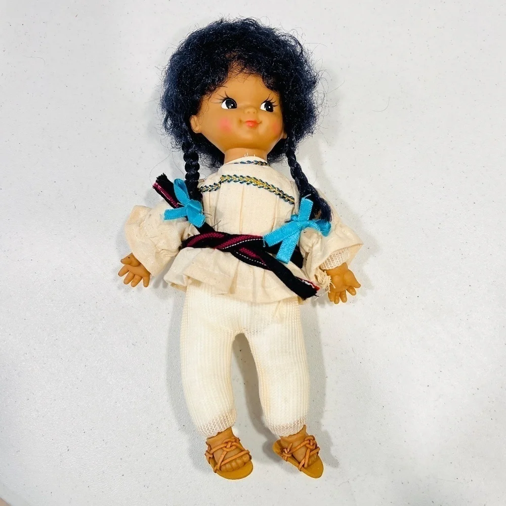 Vintage Mexican Latino Gum Drop Dolls Set Of 2 Boy And Girl - Picture 6 of 8